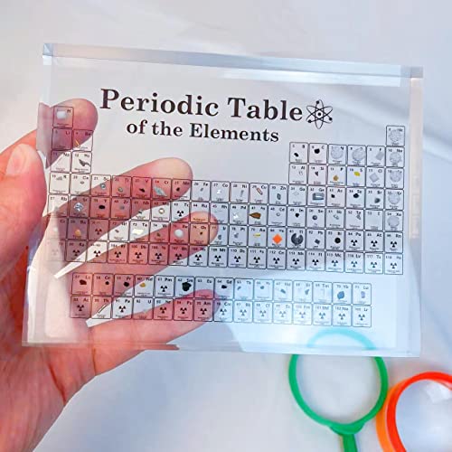 Periodensystem mit echten elementen|83 Elements,periodensystem der elemente Mit Massivholzstander,elemente chemie geschenk, Enthüllen Sie Geheimnis der Elemente und der Wissenschaft mit einer Lupe!