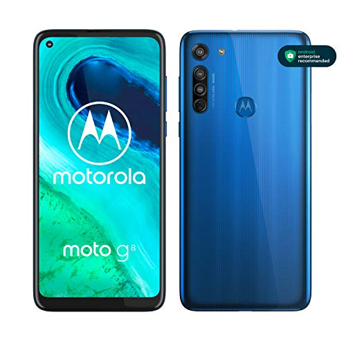 Motorola Moto G8 (Pantalla de 6,4" HD+ o-notch, 4G, Qualcomm Snapdragon SD665, Sistema de cámara triple, 64 GB, 4 GB RAM, Android 10), Azul [Exclusivo Amazon]