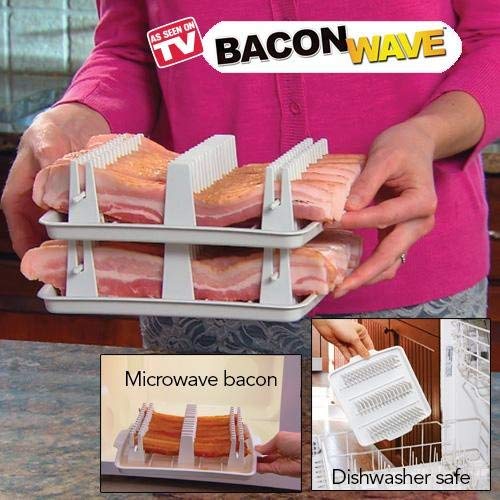 Emson Wave, Microwave Cooker Tray, Reduces Fat Up To 35% For Healthy, Make Crispy Bacon In Minutes, Original As Seen On Tv New, Small, White #TOP1
