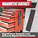 8Pcs Magnetic Socket Organizer Set, 1/2