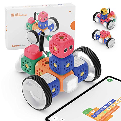 Robo Wunderkind Robot Bambini da 5 Anni - Giocattolo Educativo Pluripremiato Insegna Programmazione per Bambini - Kit Robotica Compatibile con i Mattoni da Costruzione