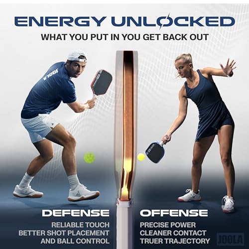Image of JOOLA Pro V Pickleball Paddle - 14mm /16mm - Raw Carbon Fiber Textured Surface - Enhanced Frame & Propulsion Core, USAPA & UPA-A Certified, NFC Chip Enabled, Premium Control & Lightweight Performance