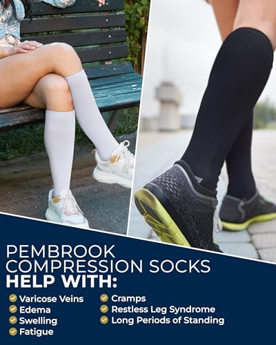 Image of Pembrook Plus Size Compression Socks for Women Wide Calf - 3 Pairs, 20-30mmHg Extra Wide Calf Compression Socks, Up to 4XL