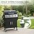 HUGROVE 4-Burner Propane Gas BBQ Grill, Upgraded 40,000 BTU Stainless Steel Barbecue Grill with Foldable Side Tables, Spice Rack & Wheels for Outdoor Cooking