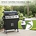 HUGROVE 4-Burner Propane Gas BBQ Grill, Upgraded 40,000 BTU Stainless Steel Barbecue Grill with Foldable Side Tables, Spice Rack & Wheels for Outdoor Cooking