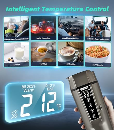 Blongky FCC390 PRO Portable Electric Car Kettle: 12V/24V Kettle Mini Water Boiler thumb #3