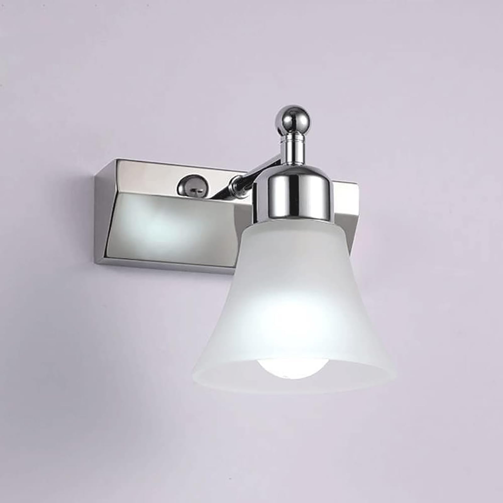 FZQSXAZU Silver Vinta Industrial Wall Lamp Adjustable Modern Light for Bathroom Mirror Frosted s e Ideal Kitchen and Hallway Lighting