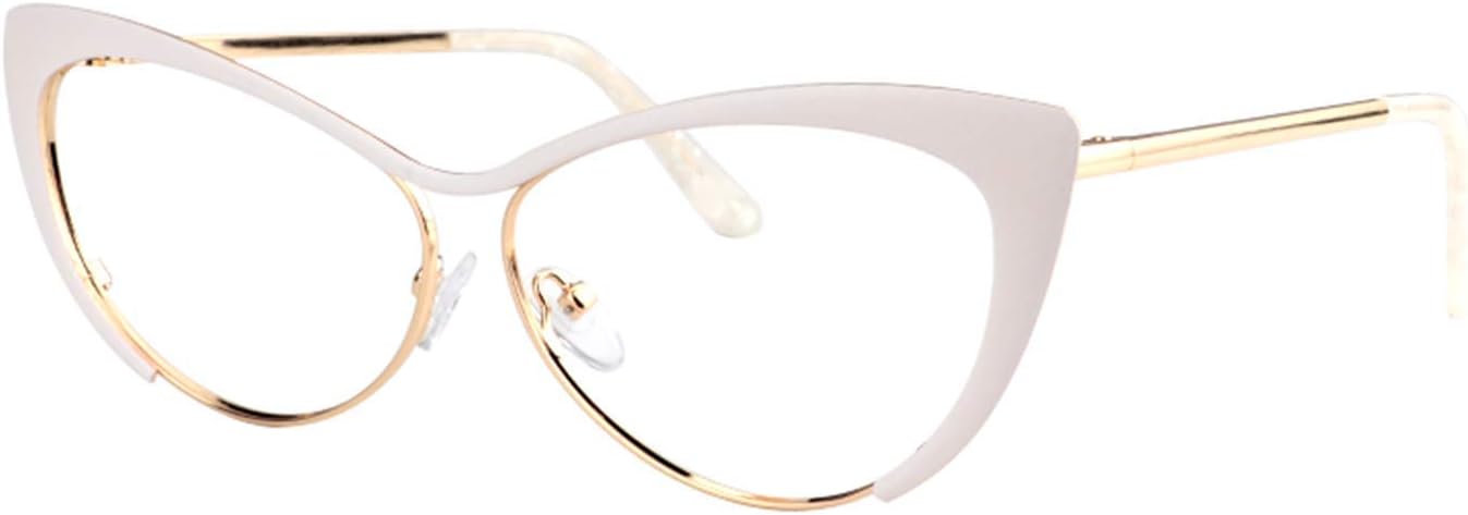 Zeelool Oversized Cat Eye Blue Light Blocking Glasses for Women Metal Eyewear Ellen VFM0176 - Image 2