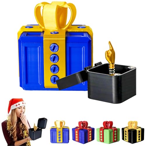 The Prank Box – Hilarious Screw Challenge with Middle Finger Surprise, Annoying Gift Box with Screws, Prank Gift Boxs, 3D Printed Annoying Gifts Boxs Ornaments, Perfect Gag Gifts (Yellow Blue)