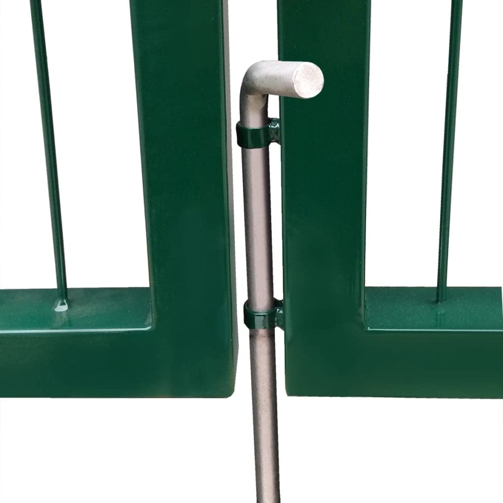 Gartentor Stabmattenzaun Gartentür Doppelflügeltor Doppeltor Hoftor Flügeltor Einfahrtstor Gartentpforte mit Pfosten und Befestigungsmaterial, 350x120 cm