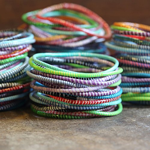 10 Green And Black Recycled Flip Flop Bracelets Hand Made In Africa #TOP5