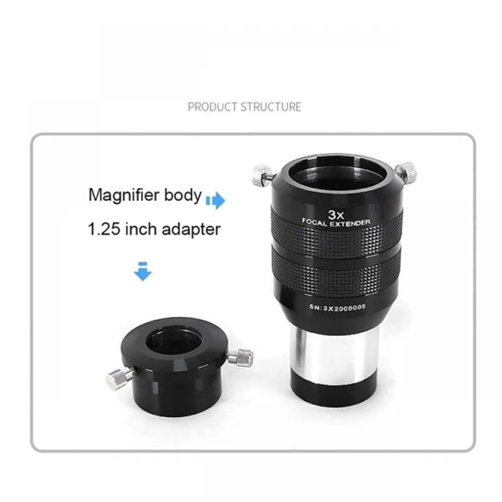 Akcesoria teleskopowe 1,25 cala 3X Super Apochromat i Achromatyczny 31,7 mm Power Lens Metal Focal Extender Obiektyw Teleskop Okular
