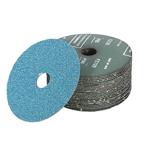 Findmall 2187092-046204 Abrasives 25Pcs Fiber Disc 5 Inch Zirconia Resin Fiber Grinding And Sanding Discs 7/8 Inch Center Hole 36 Grit thumb #1