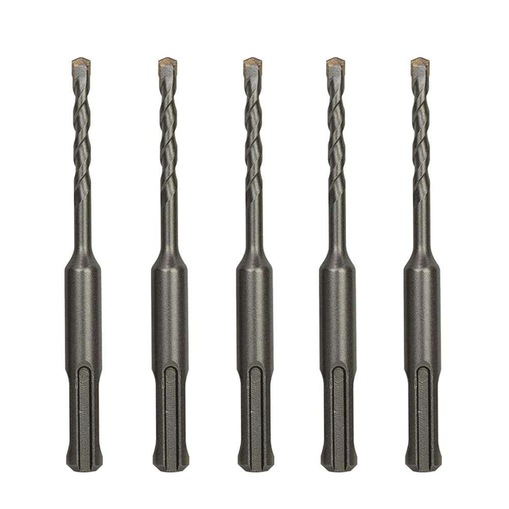 VALYRIANTOOL 5-Pack 3/16 Inch x 4 Inch SDS Plus Rotary Hammer Drill Bits Set, Carbide Tipped for Brick, Masonry, Stone and Concrete (3/16" x 2" x 4")