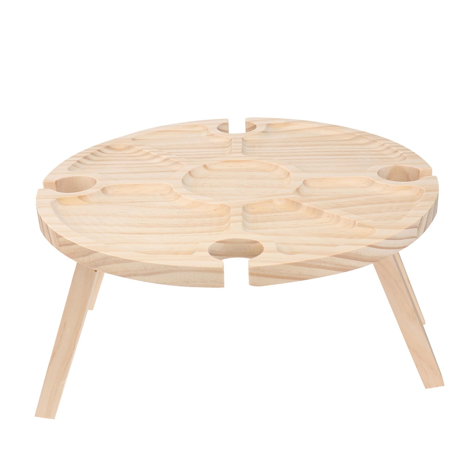 Table pliante en bois pour repas en plein air compacte qui stabilise vos verres