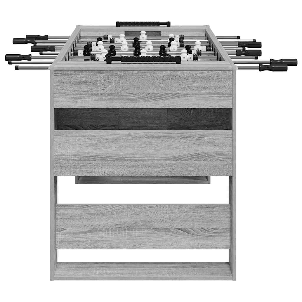 Mesa de futbolín con diseño de Sonoma gris 146,5 x 74 x 85 cm – Mesa de futbolín estable con asas ergonómicas para jugar en interiores