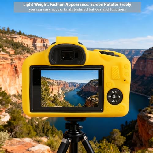 Funda de silicona para cámara Canon EOS R100 amarilla miniatura 4