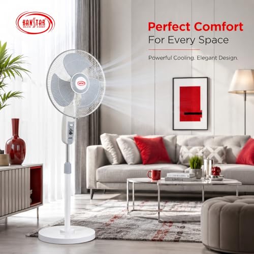 Image of MAGIC Pedestal Fan 400mm | High Speed 2100 RPM Motor | 90 CMM Air Delivery | Adjustable Height | 3 Speed Settings | Wide Angle Oscillation |Standing Fan for Home & Office