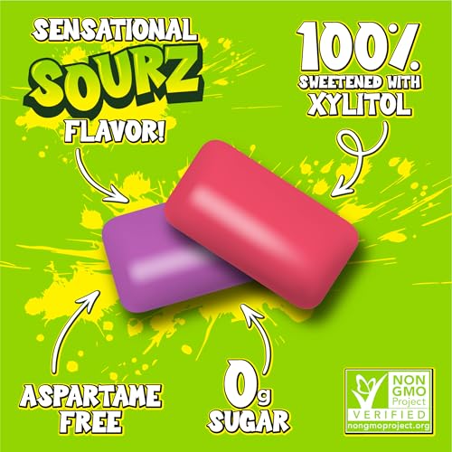 Image of PUR Jumbo Gum, Sour Strawberry & Grape, Xylitol Gum, 20 Count