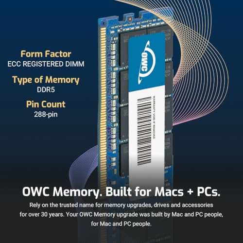 Image of OWC 32GB DDR5 5600MHz ECC RDIMM 2Rx8 288-pin Memory RAM | PC5-44800, ECC Registered, 2Rx8, 1.1V, CL46, Compatible with Select Workstations, Servers, and NAS Systems