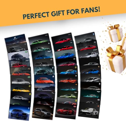 Image of Super Cars Poster Pack of 40 - Room Decor Aesthetic Stuff, Wall Stickers For Home Decoration of Living Room, Bedroom & Office For Motor Sport Enthusiasts - With Glue Dots