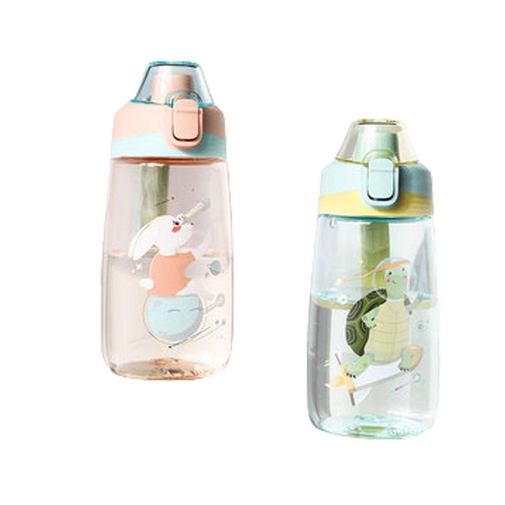 Botella de agua, botella de agua a prueba de fugas, botella de agua deportiva, bonita botella de agua para la escuela, niños y niñas, botella a prueba de fugas, botellas de agua con tapa abatible de