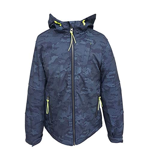 Preisvergleich Produktbild Outburst - Jungen Softshelljacke Regenjacke Winddicht Wasserdicht 10.000mm Wassersäule Tarnmuster, dunkelblau - 8478902, Größe 140