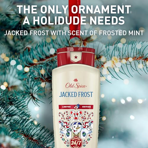 Image of Old Spice Body Wash for Men, Holidudes Holiday Edition, 24 /7 Holiday Freshness, Lasting Scent and Rich Lather, Stocking Stuffer, Jacked Frost Frosted Mint Scent, 16 oz