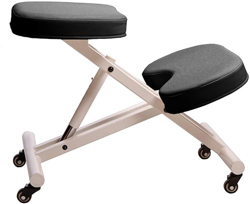 Miniatura 4 de Silla ergonómica con ruedas de postura arrodillada - BlancoNegro