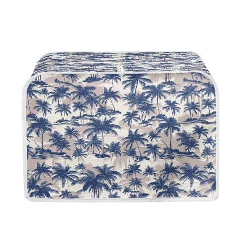 Image of Talayituse Palm Tree Print Toaster Cover 2 Slice Wide Slot, Lightweight Toaster Cover Dust Protection Washable Appliance Bag Bread Maker Cover, S