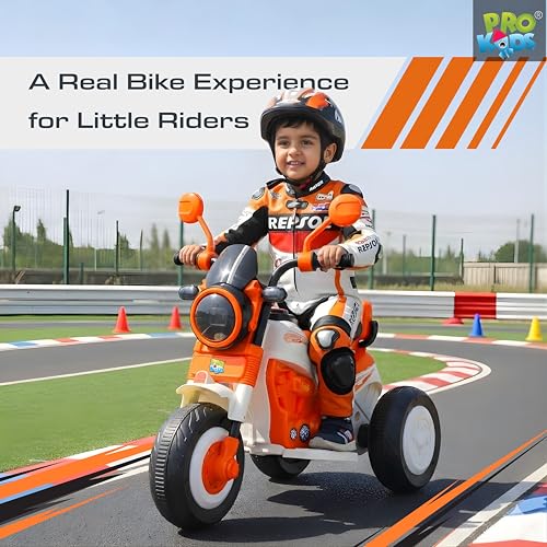 Image of PRO KIDS S500 Rechargeable Electric Kids Bike with Bluetooth, USB, AUX, Music & LED | Ride-On Bike for Boys & Girls (1.5-4 Years) | 6V Battery Powered | Foot Accelerator