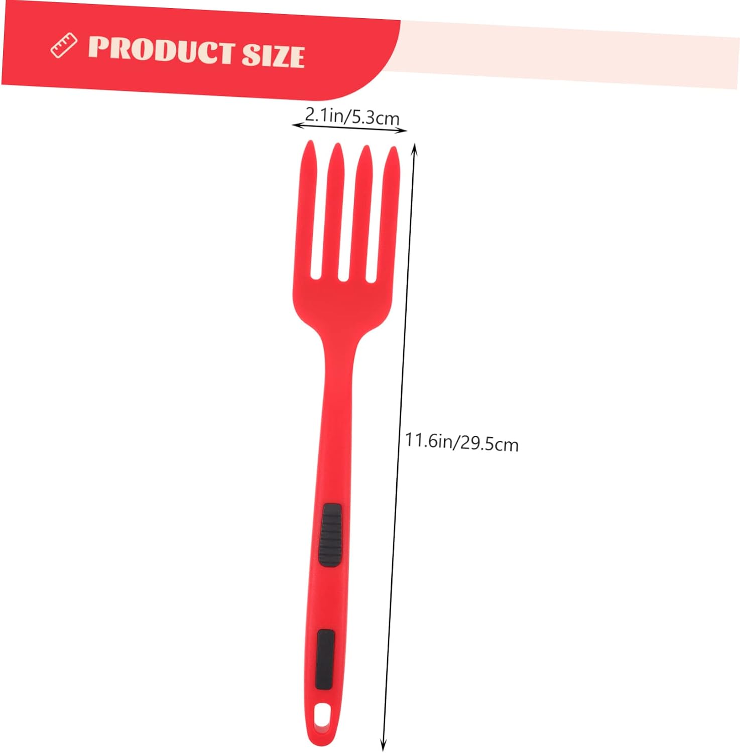 Red Silicone Pasta Fork for Cooking Noodles, Smooth Edges