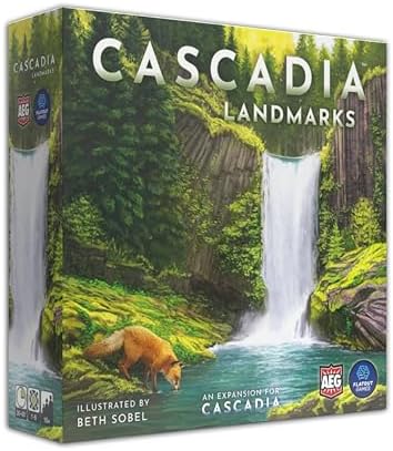 AEG: Cascadia Landmarks - Expansion, Puzzle & Tile Placement Board Game, Animal & Nature Themed, Alderac Entertainment Group, FlatOut Games, Ages 10+, 1-6 Players, 30-45 Min