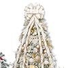 Christmas tree topper bow53x15 inches large christmas bow with glitter streamer and patterned ribbondecorative bows for xmas tree wreath door festival home decorwhite gold  urban country home decor