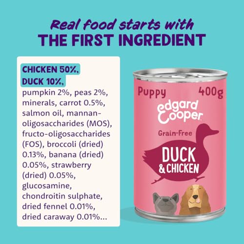 Edgard & Cooper Nassfutter für Hunde, Welpen, (Ente/Huhn, 400 g x 6), feuchtes Hundefutter, frisches Fleisch und natürliche Inhaltsstoffe… – Ansicht 3