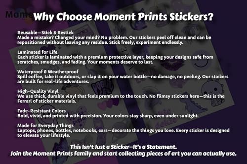 Image of 36Pcs Purple Aesthetic Vinyl Stickers - Purple Mood | Waterproof, Laminated, Reusable, Self-Adhesive Stickers for Laptop, Phone, Diary, Scrapbook, Journal, Gift Box, Aesthetic Room Decor