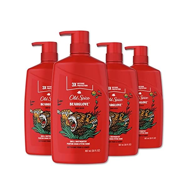 Old Spice Wild Bearglove Scent Body Wash for Men, 30 Fl Oz (Pack of 4)