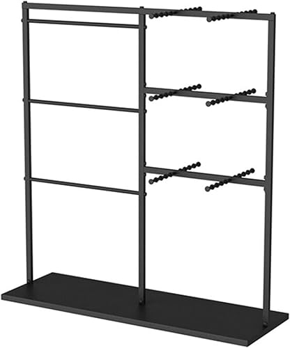 Perchero de ropa de pie para el suelo, organizador de ropa al por menor con barra de riel extraíble, estante de ropa de doble cara, estante de ropa