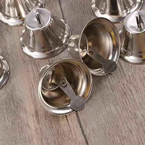 TENDYCOCO 24pcs Christmas Jingle Bell Hanging Bells Christmas Tree Hanging Decoration Pendants For Xmas Home Holiday Party Decor ( Silver 45mm )