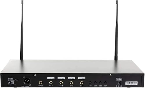 Miniatura 9 de Gemini Sound UHF-04HL - Equipo de audio profesional para DJ, de un solo canal, cuádruple, 4, inalámbrico, UHF, sistema receptor de micrófonos