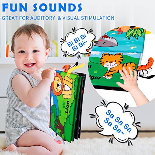 Aboosam Baby Toys 0-6 Months - Tummy Time Mirror Toys With Cloth Books & Teethers - Montessori Infant Toys For Babies 0 3 6 9 Months - High Contrast Newborn Sensory Toy For Boys Girls Baby Gift #TOP4
