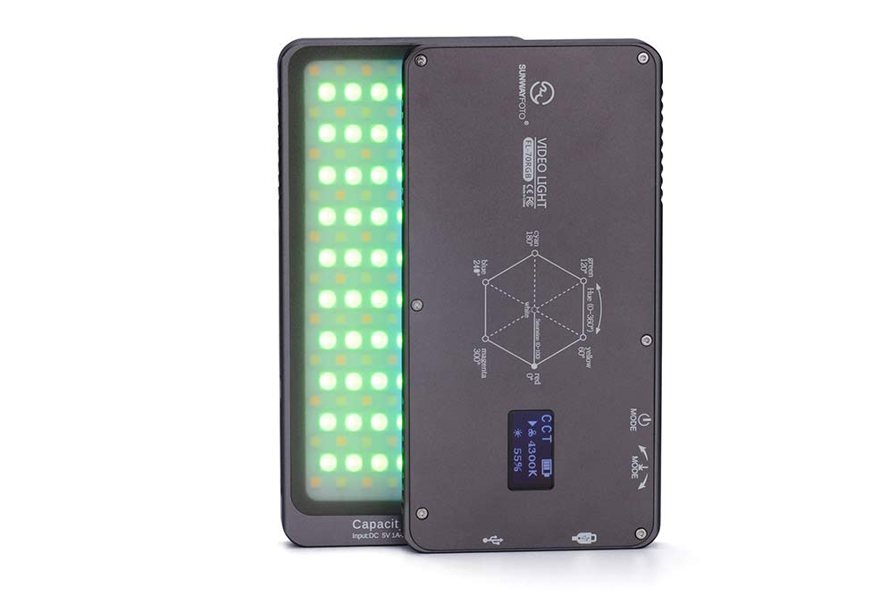 SunwayFoto FL-70RGB Color Video LED Light, 4000mAh