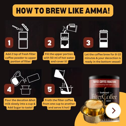 Image of Toffee Coffee Roasters | South Indian Filter Coffee (200 gms) + Free Filter Coffee Maker (220ml, 3-4Cups) | As Seen On Shark Tank | Specialty Blend | Traditional Dark Roast Signature Filter Coffee
