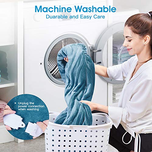 Homech Electric Heated Blankets, Electric Throws with Double-Layer Flannel, 10 Heating Levels, 3 Hours Auto-Off, Fast Heat & ETL Certification, Home Office Use & Machine Washable, 50" x 60"