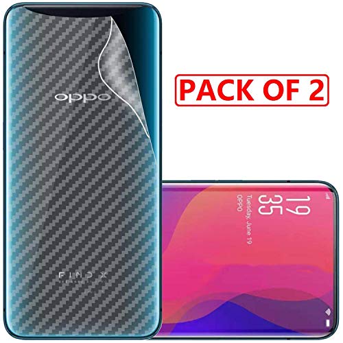 Image of Compatible with (Pack of 2) Oppo Find X Back Screen Protective Film Carbon Fiber Skin Transparent Screen Guard Sticker