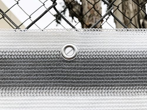 Alion Home© Elegant Privacy Screen Mesh for Backyard, Deck, Patio, Balcony, Pool, Fence. (35'' x 10', Grey White)