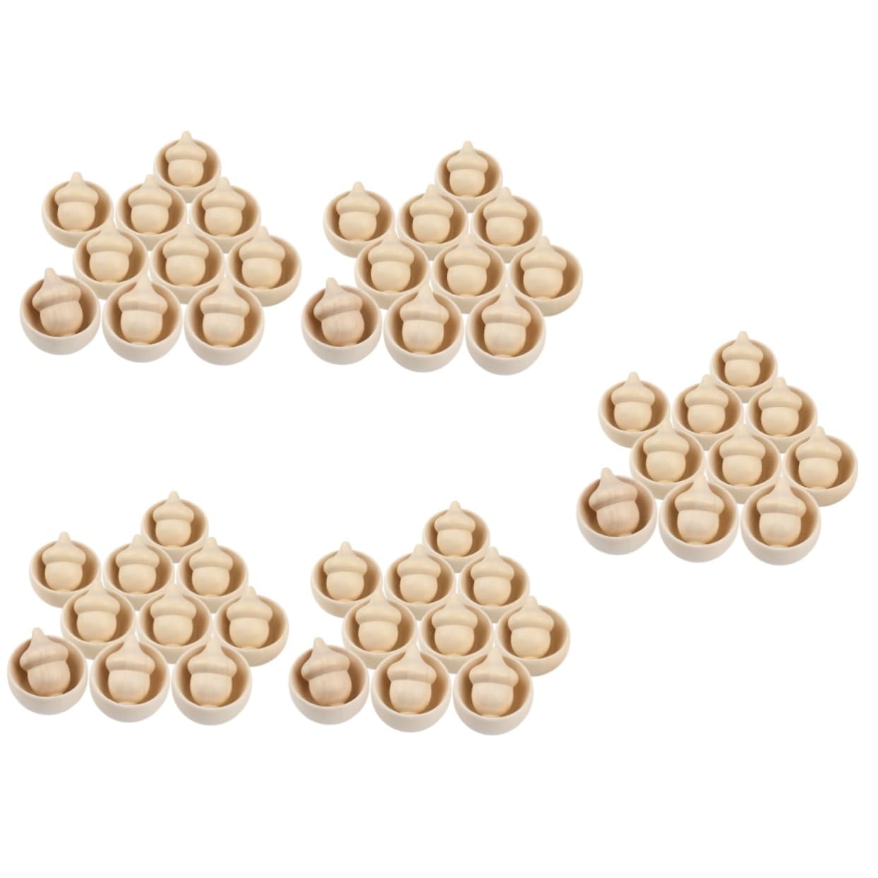 DOITOOL 50 Sätze Unlackierte Holzbowl und Diy Sets Bastelset zum Bemalen Malspielzeug Fördert Fantasie und Eltern Junge Mädchen Aktivitäten Robuste Holzfiguren für Innen und Außen
