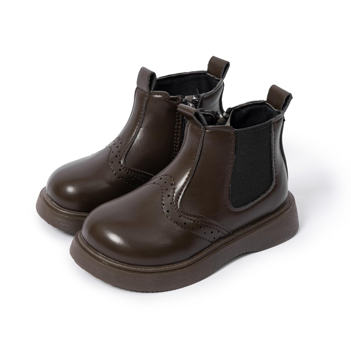 Sawimlgy Toddler Boys Girls Classic Hiking Boots PU Leather Outdoor Four Seasons Ankle Sneaker High Top Durable Rubber Sole Casual Shoes