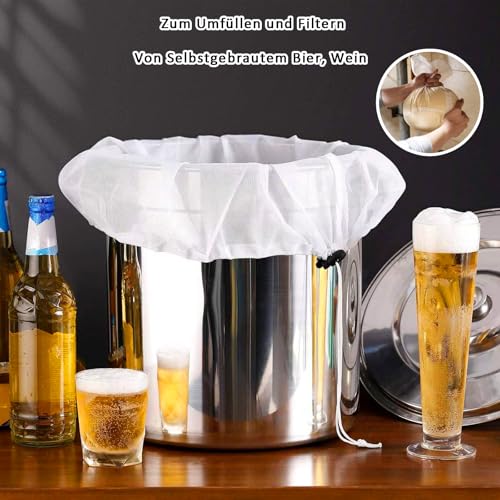 SiphonröHre Silikon, Länge 2,5M, Weinheber Abfüllschlauch, Wiederverwendbar Siphon Rohr Schlauch Filter, Mit Filterbeutel, Wasserstopp Clip, Pumpe Filter, Halteklammer, für Wein, Bier, Heimbrauen