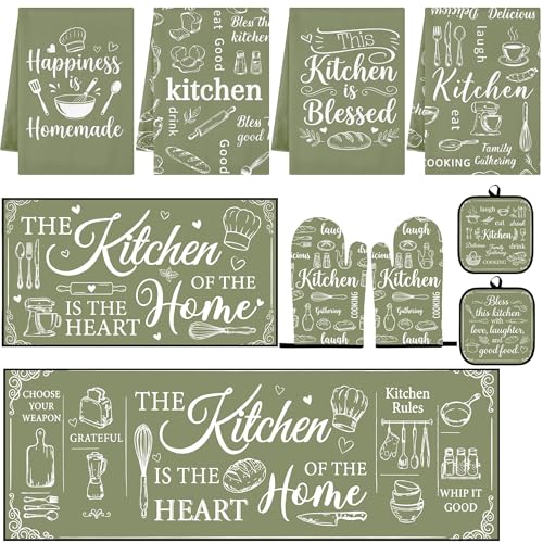 Sage Green Kitchen Decor and Accessories Set 10 Piece, Farmhouse